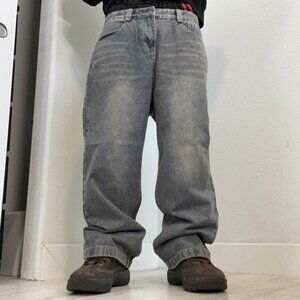 Light Grey Washed Relaxed Fit Jeans | High-Quality Y2K Streetwear